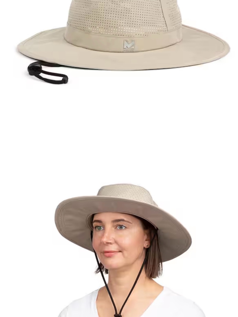 Mission Beige Khaki Unisex Bucket Sun Hat with Chin Cord Breathable Waterproof